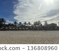 Beautiful sandy beach in a resort area 136808960