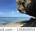 Okinawa beach with beautiful blue sea 136809054