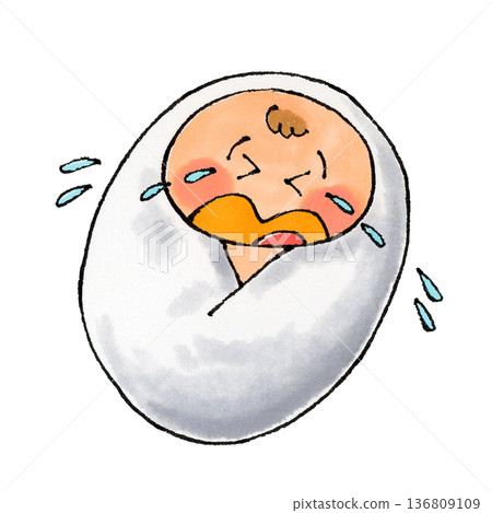 裹在襁褓裡的嬰兒在哭 136809109