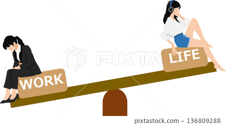 Work-life balance illustrations Work-life balance illustrations 136809288
