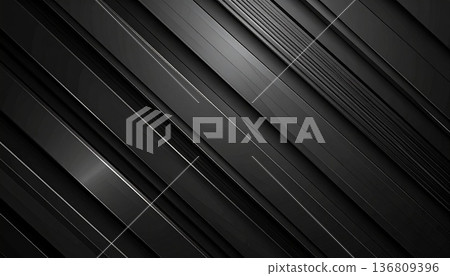 時尚抽象背景素材，黑色底色，斜線設計（現代奢華風格） 136809396