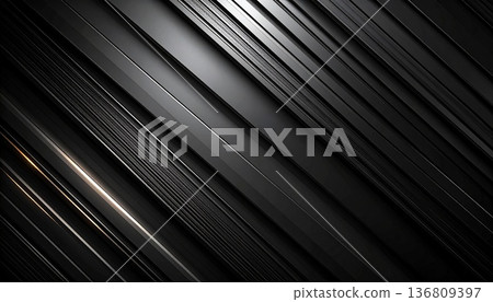 時尚抽象背景素材，黑色底色，斜線設計（現代奢華風格） 136809397