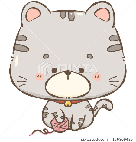 Little gray cat 136809486