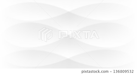 white abstract background, wave pattern with gray lines vector. Light grey geometric curved design, modern gradient graphic. Elegant clean paper soft wavy shape, 3d bright wallpaper shadow texture 136809532