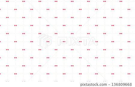 Retro square dotted grid with red ribbon connected by dots Retro square dotted grid with red ribbon connected by dots 136809668