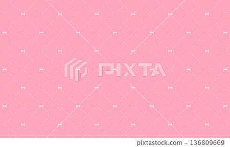 Pink checkered wallpaper with quartered diamond tiles made of dots and ribbon marks Pink checkered wallpaper with quartered diamond tiles made of dots and ribbon marks 136809669