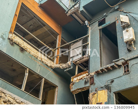 Building demolition site Building demolition site 136809945