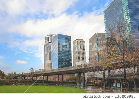 Nov 25 2025 Green Umekita Park Amid Skyscrapers in Osaka Umeda Nov 25 2025 Green Umekita Park Amid Skyscrapers in Osaka Umeda 136809983