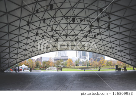 Nov 25 2025 Green Umekita Park Amid Skyscrapers in Osaka Umeda 136809988