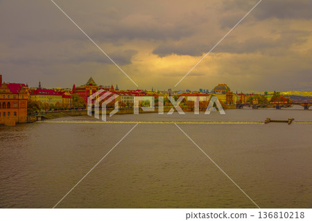 Beautiful red sky and orange clouds Beautiful red sky and orange clouds 136810218
