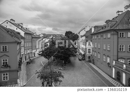 monochrome cityscape monochrome cityscape 136810219