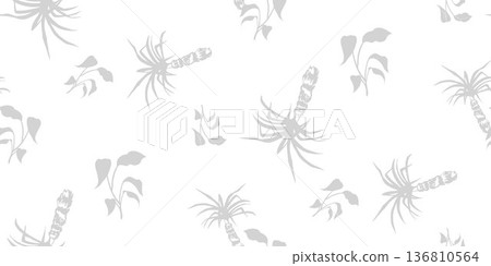 Seamless summer simple tropical pattern with palms on vector 136810564
