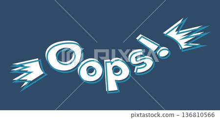 Print with text oops on dark for boy in vector 136810566