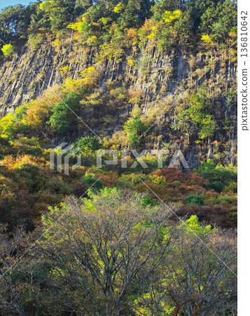 Autumn in Soni Village, Nara Prefecture: Byobuiwa Rock surrounded by autumn leaves Autumn in Soni Village, Nara Prefecture: Byobuiwa Rock surrounded by autumn leaves 136810642