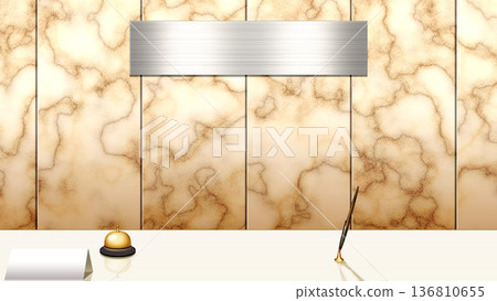 Marble wall reception desk 136810655