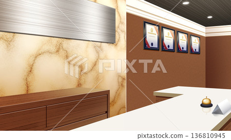 大理石牆接待台 136810945