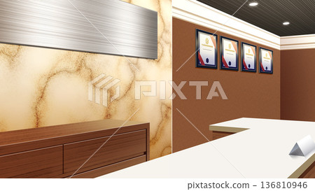 大理石牆接待台 136810946