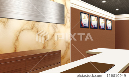 大理石牆接待台 136810949