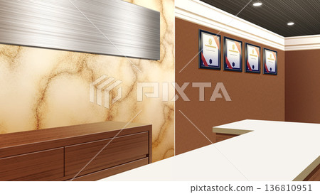 Marble wall reception desk Marble wall reception desk 136810951