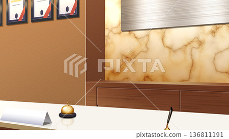 Marble wall reception desk Marble wall reception desk 136811191