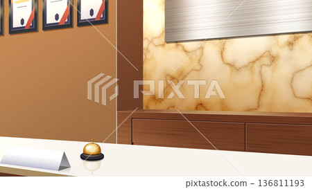 Marble wall reception desk Marble wall reception desk 136811193
