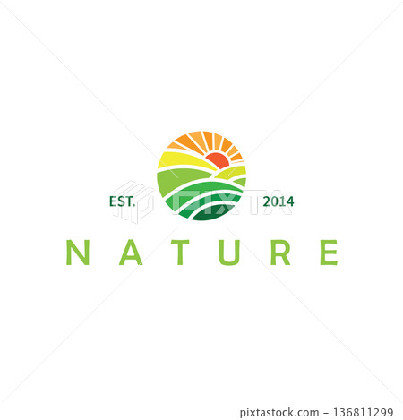The circular logo with leaf and alam hijau elements depicts the natural cycle and the concept of the global ecosystem. The circular logo with leaf and alam hijau elements depicts the natural cycle and the concept of the global ecosystem. 136811299