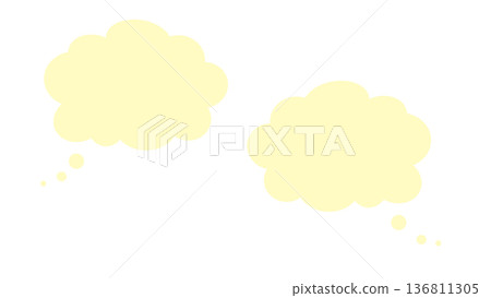 黃色對話氣泡雲簡單向量png 136811305