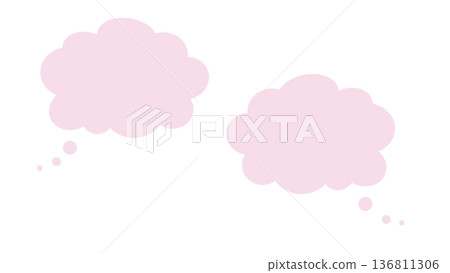 粉紅色蓬鬆對話氣泡雲朵簡約向量 png 136811306