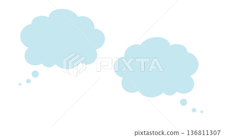 Speech bubble cloud fluffy light blue simple vector png 136811307
