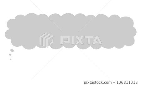 Speech bubble, horizontal, cloud, fluffy, gray, simple, vector png 136811318
