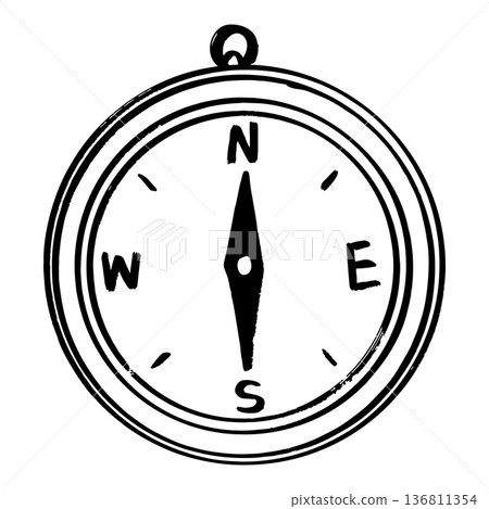 Hand Drawn Compass Icon Illustration Isolated on White Background Hand Drawn Compass Icon Illustration Isolated on White Background 136811354