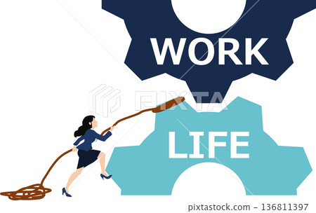 Work-life balance illustrations Work-life balance illustrations 136811397