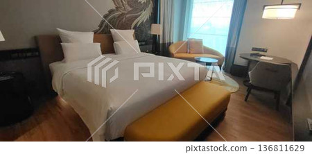 this is bedroom interior of hotel in Jakarta this is bedroom interior of hotel in Jakarta 136811629