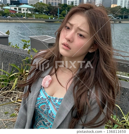 女人轉過身來，看起來有點生氣？ 136811650