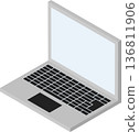 Isometric blocky laptop illustration 136811906