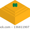 Isometric blocky orange illustration 136811907