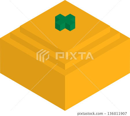 Isometric blocky orange illustration Isometric blocky orange illustration 136811907