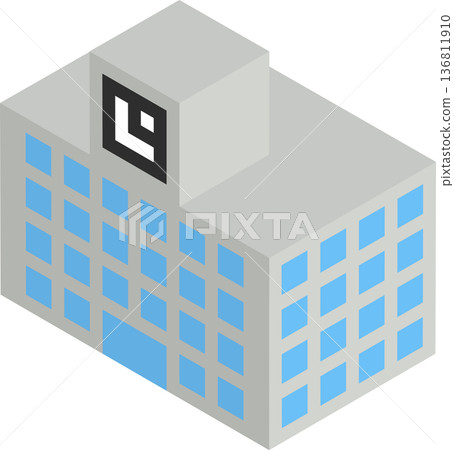 Isometric illustration of a block-style school building Isometric illustration of a block-style school building 136811910