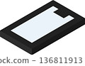 Isometric blocky smartphone illustration 136811913