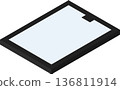 Isometric blocky tablet illustration 136811914