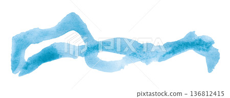 Light blue brush isolated on transparent background Light blue watercolor Light blue brush isolated on transparent background Light blue watercolor 136812415