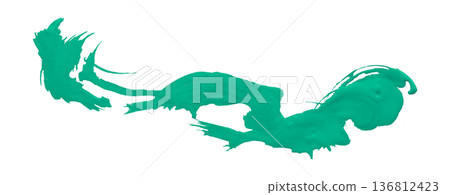 green brush isolated on transparent background green watercolor green brush isolated on transparent background green watercolor 136812423