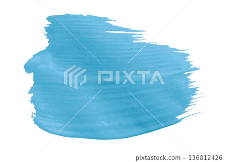 Light blue brush isolated on transparent background Light blue brush watercolor 136812426