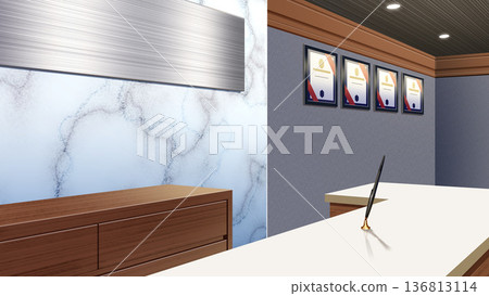 Marble wall reception desk Marble wall reception desk 136813114