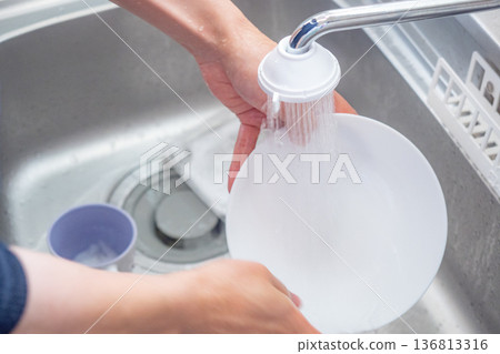 Sink and water 136813316