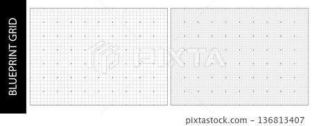 Paper grid overlay for blueprint bg, scan pattern print. Point and dot line for tech hud, graph square texture. Black map grid of architecture floor plan. Millimeter chart paper overlay, math texture Paper grid overlay for blueprint bg, scan pattern print. Point and dot line for tech hud, graph square texture. Black map grid of architecture floor plan. Millimeter chart paper overlay, math texture 136813407