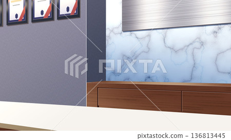 Marble wall reception desk Marble wall reception desk 136813445