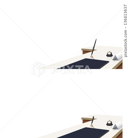 Reception counter with transparent background 136813637