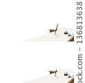 Reception counter with transparent background 136813638