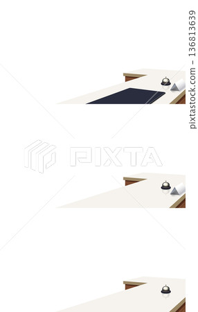 Reception counter with transparent background 136813639